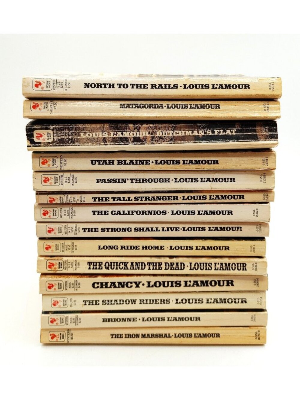 Louis L'amour paperback books lot Of 14 vintage Western Novels 80s